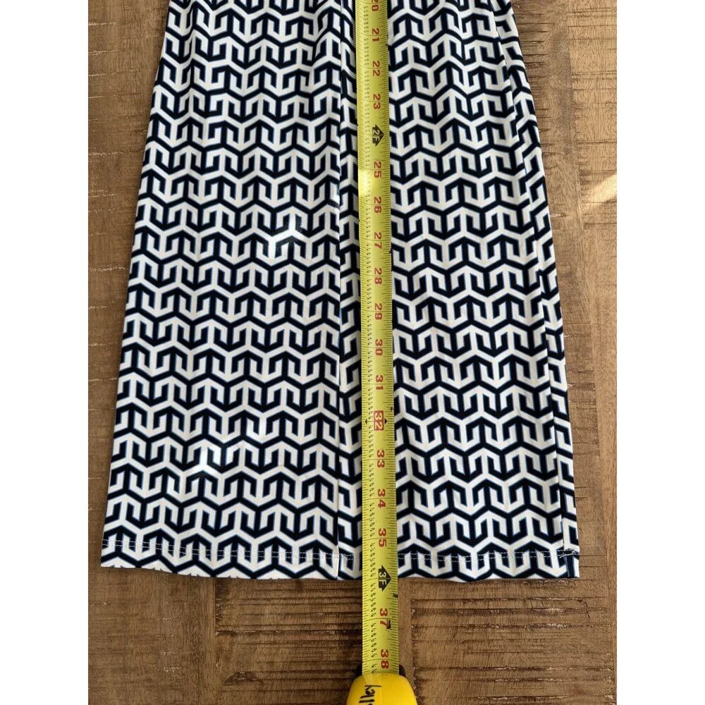 J. McLaughlin Dress‎ Catalina Cloth 3/4 Sleeve Blue/ White Geometric Dress XS - Picture 11 of 11